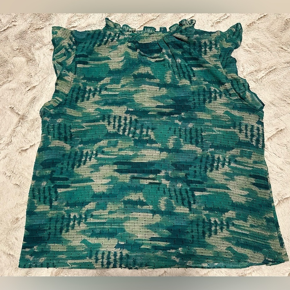 RACHEL Rachel Roy Green Mini Pom Pom V Neck Blouse - Picture 7 of 10